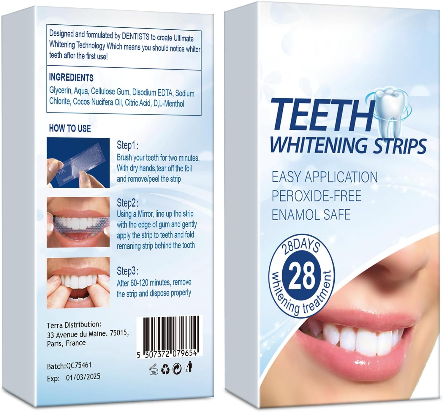 LED Teeth Whitening Kit + Whitening Strips